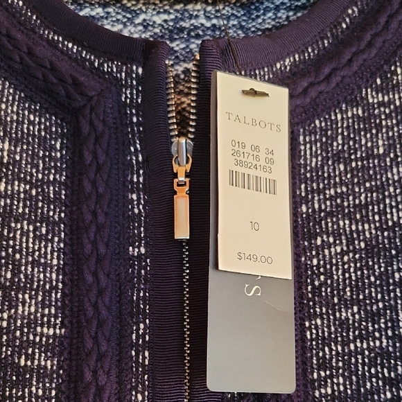 Talbots Navy Tweed Jacket, - Picture 3 of 5